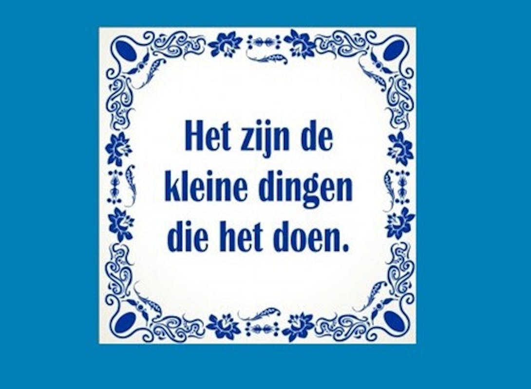 Dankjewel, het zijn de kleine dingen die het doen! | in berichten op