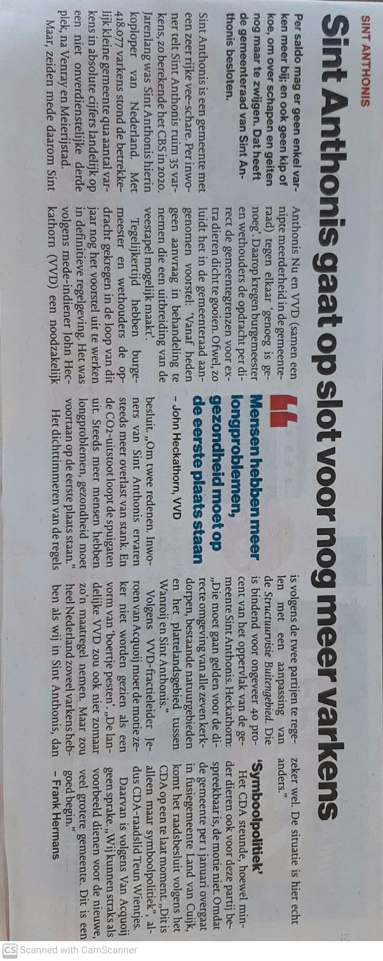 Sint Anthonis gaat op slot voor? in uitgelichte