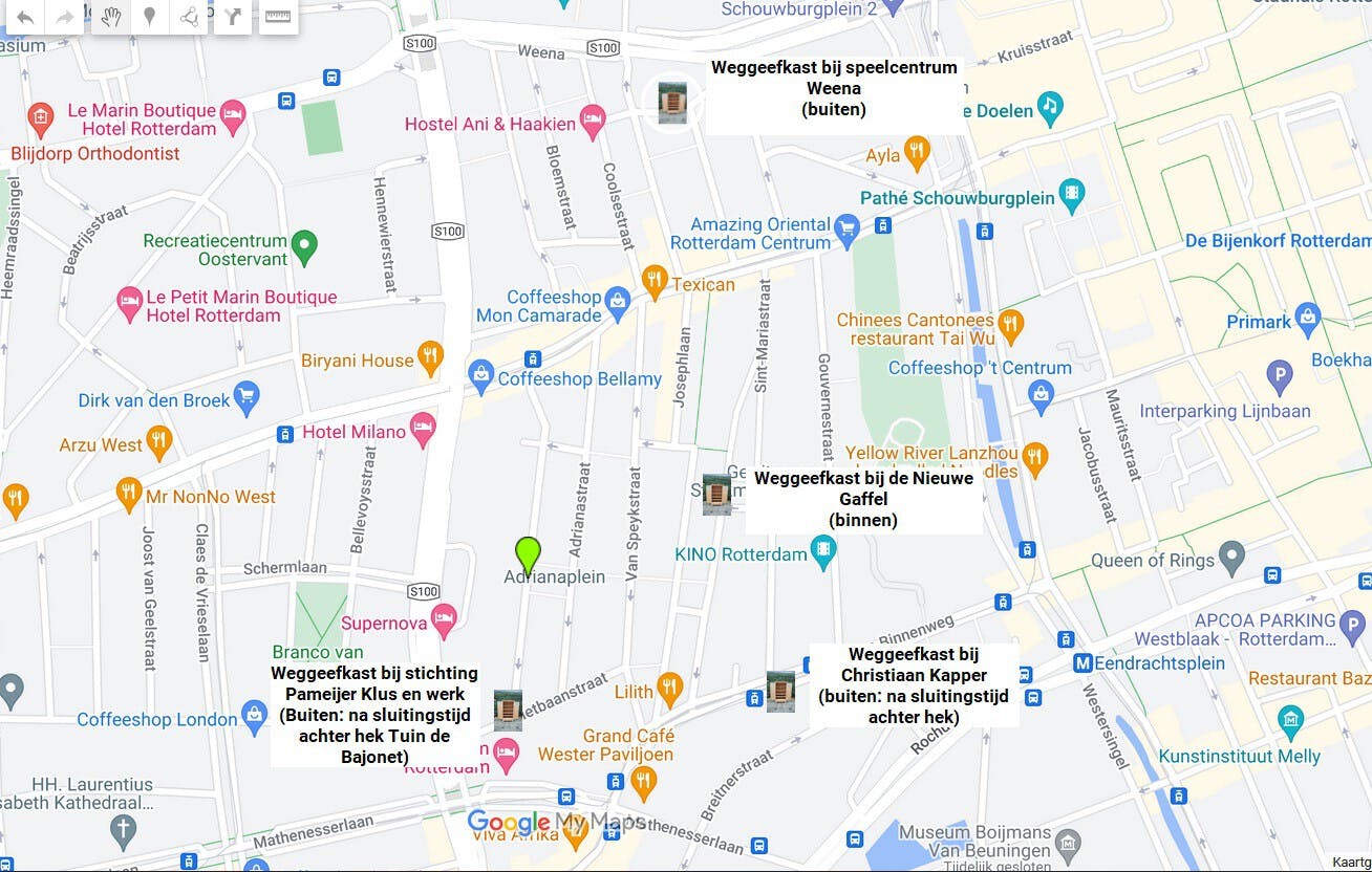 Weggeefkasten in het Oude Westen