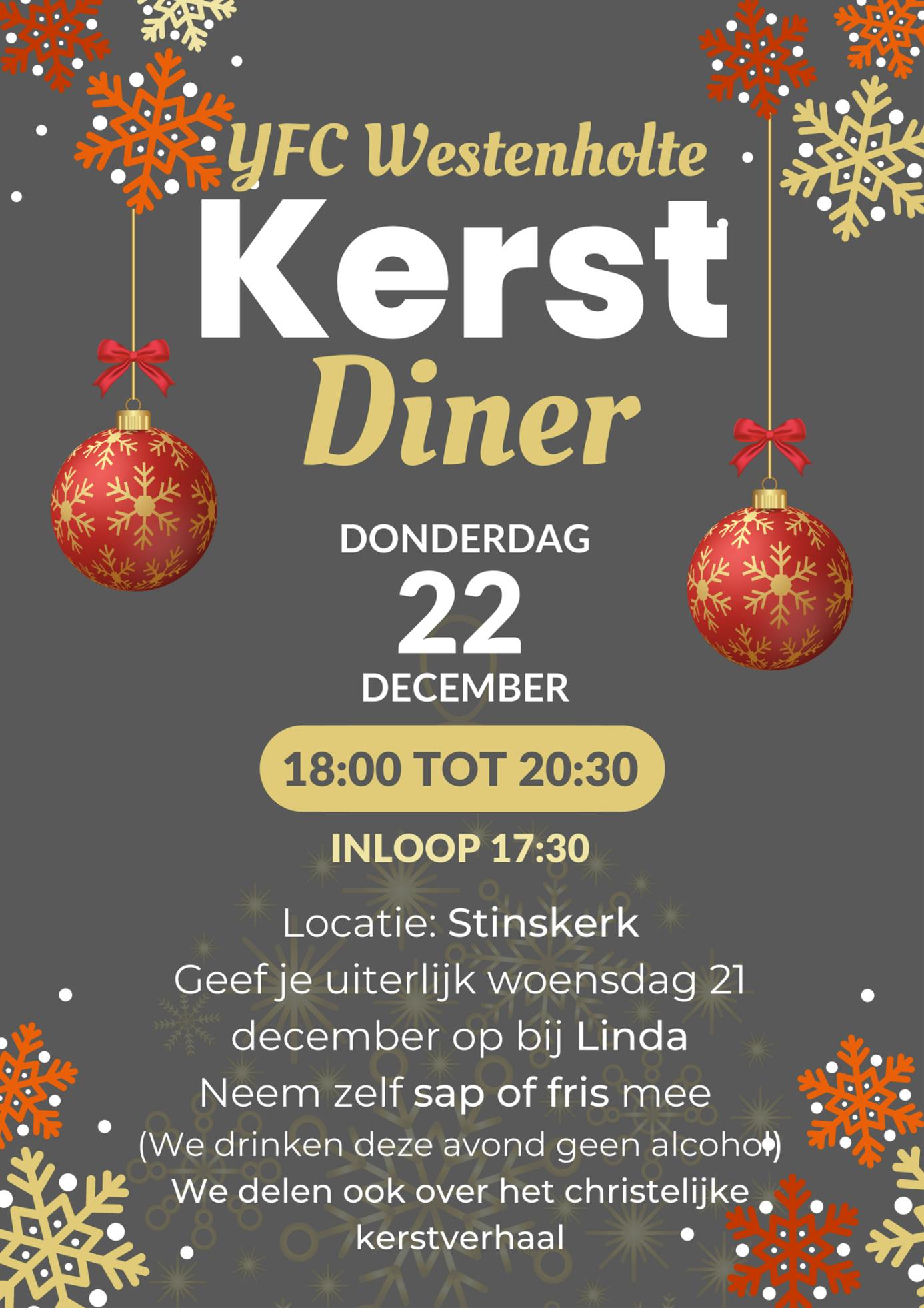 Kerstdiner voor jongeren! in berichten op Stinskracht.nl