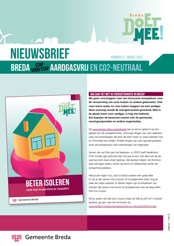 Nieuwbrief van Breda