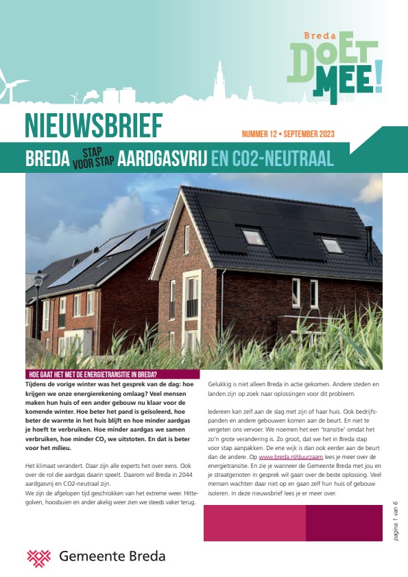 Nieuwsbrief van Breda