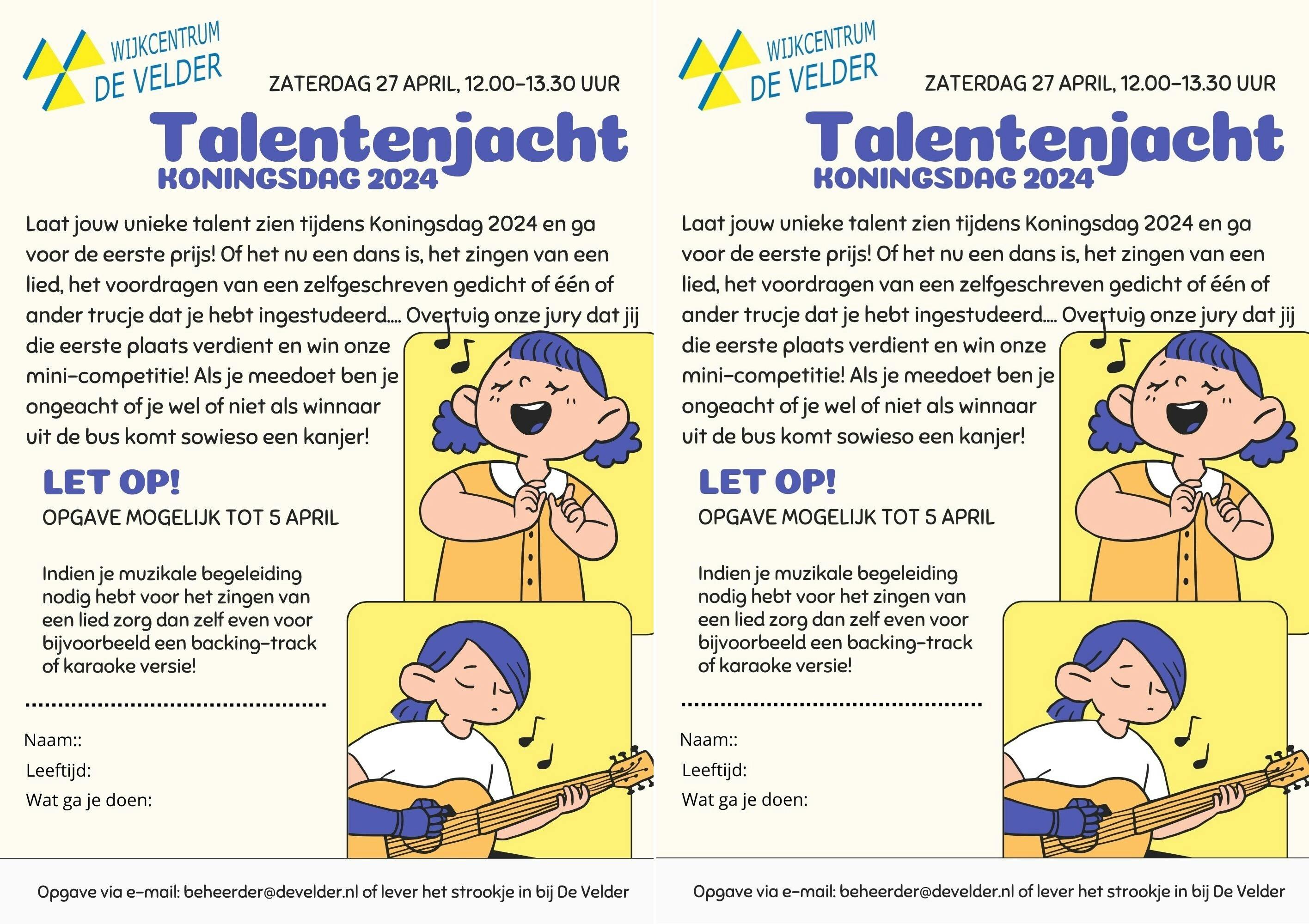 Talentenjacht Koningsdag 2024