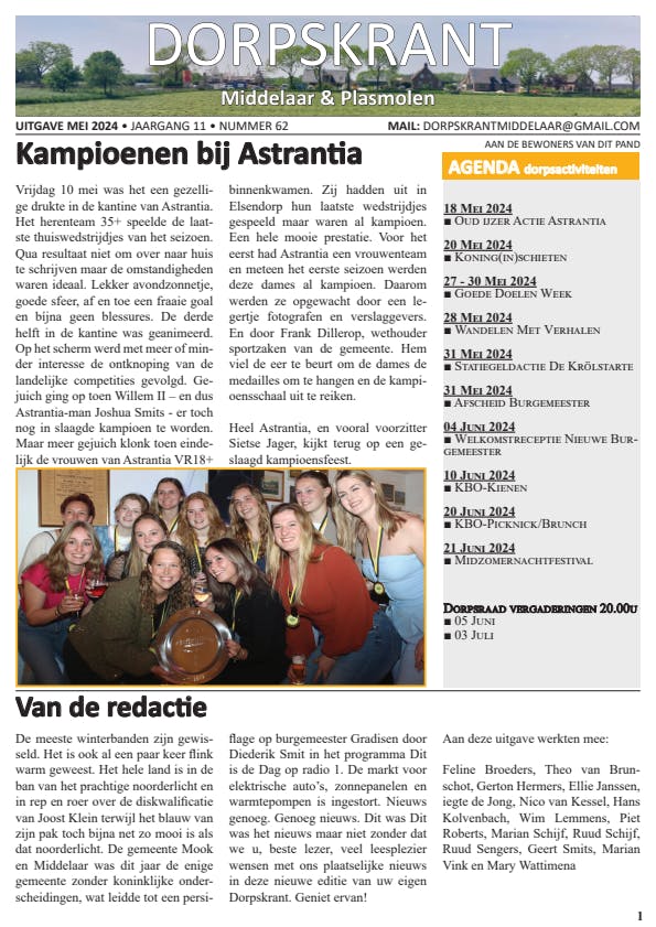 Dorpskrant 62 Middelaar Plasmolen 2024