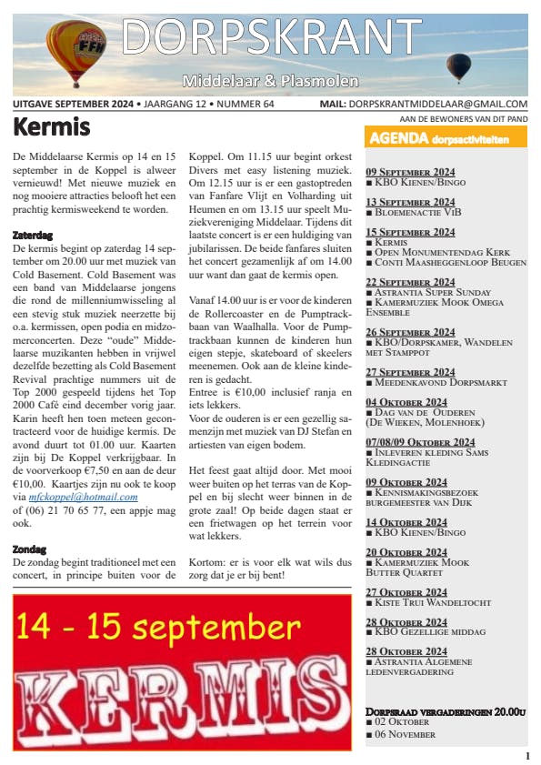 Dorpskrant nr. 64 Middelaar Plasmolen