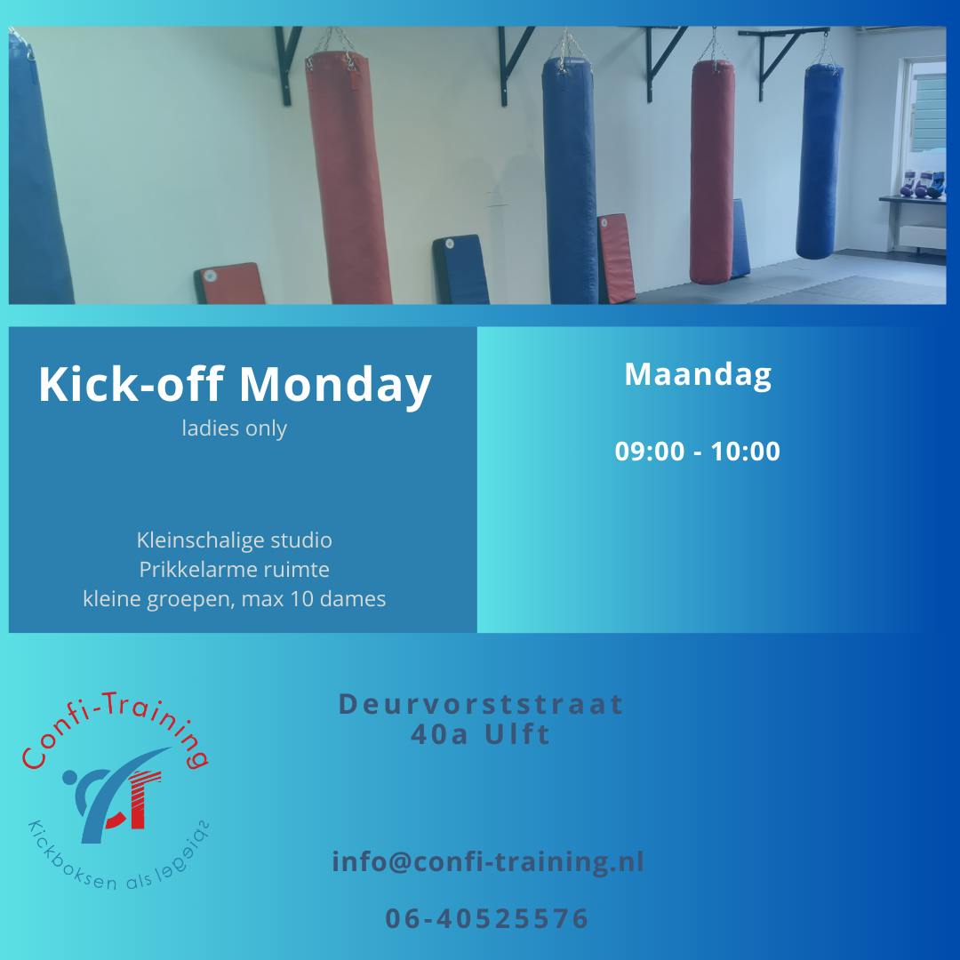 Kick off monday, techniektraining kickboksen voor dames