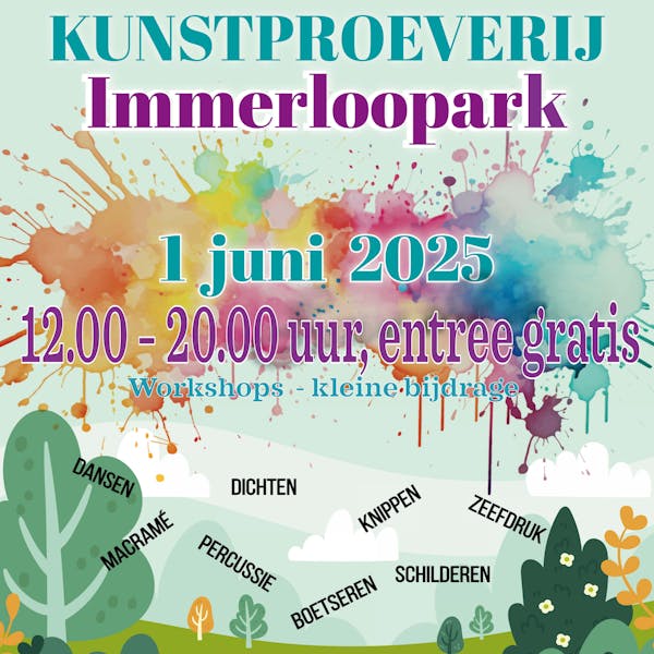Kunstproeverij Immerloopark zondag 1 juni