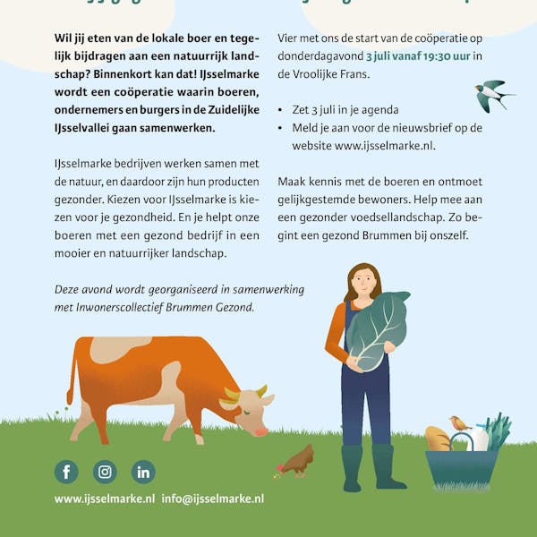 Uitnodiging aanwezigheid bij feestelijke start IJsselmarke op 3 juli