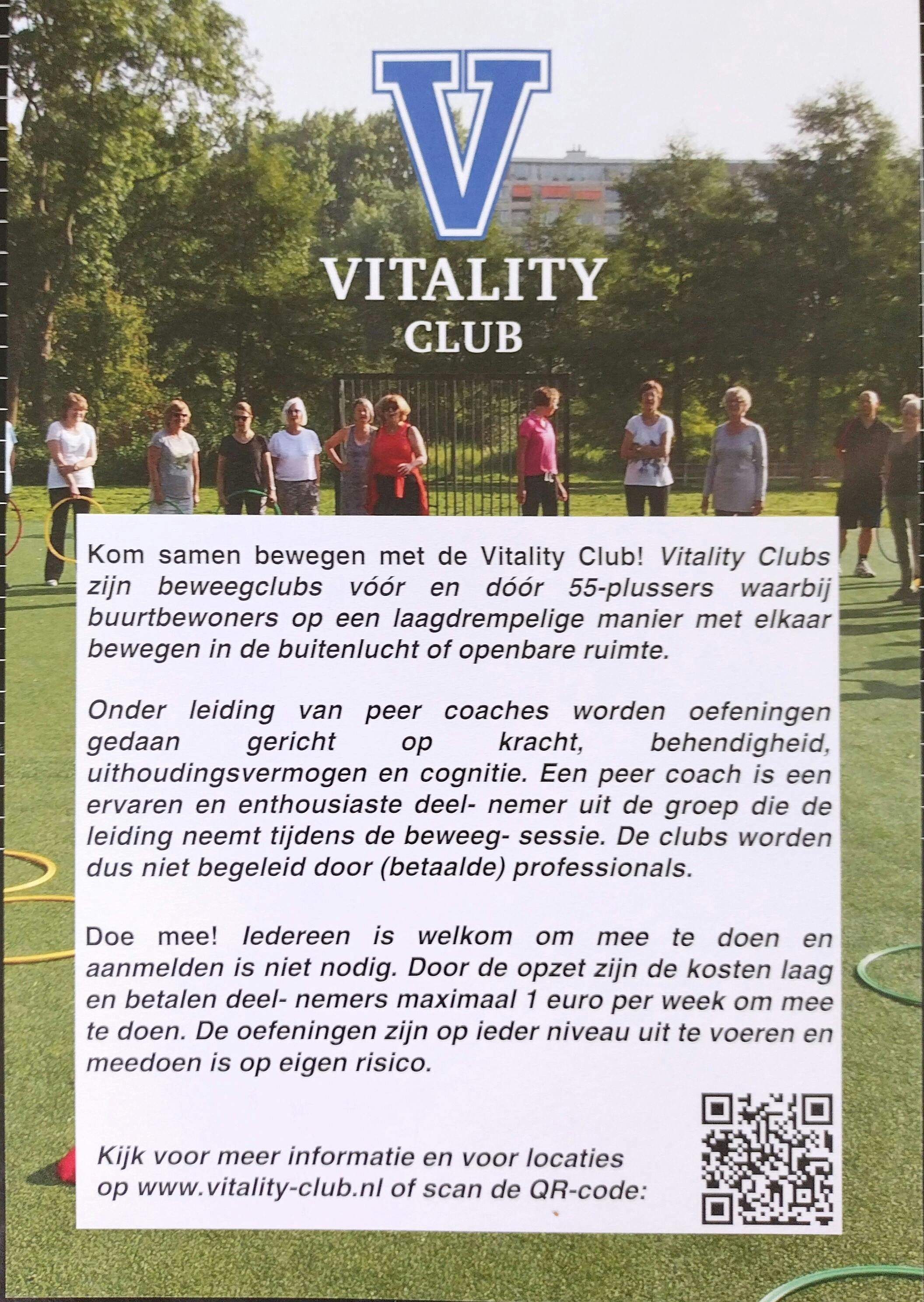Beweeg mee in de buitenlucht met Vitality Club NijmegenOost (55+): elke donderdag 9:30-10:30 gratis.
