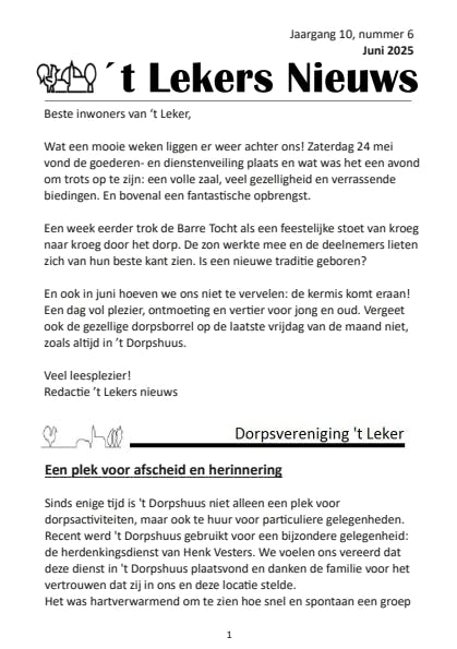 't Lekers Nieuws - juni 2025