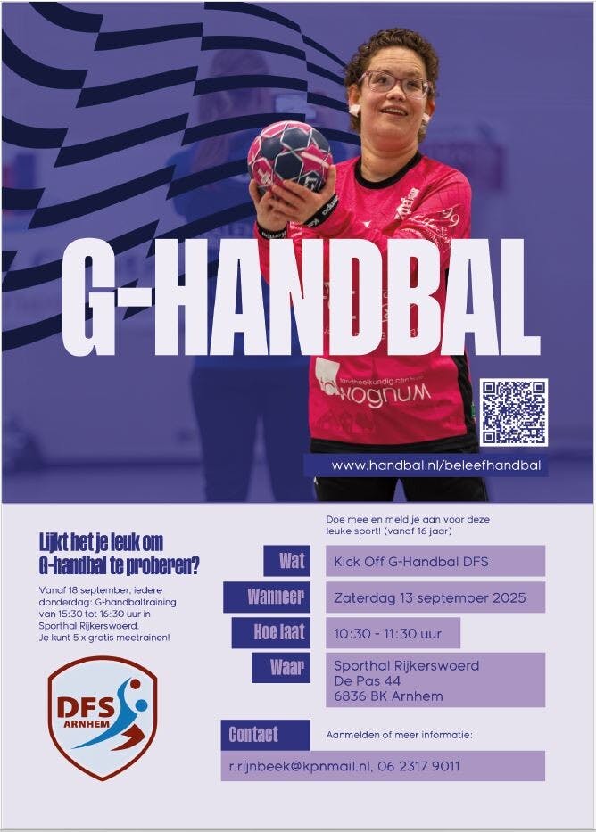 Kick Off G-handbal bij DFS Arnhem