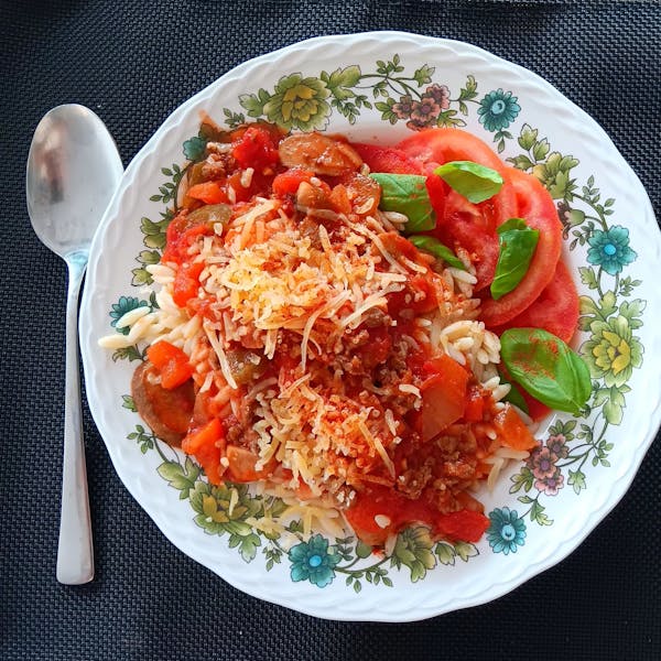 Kritharaki met pastasaus