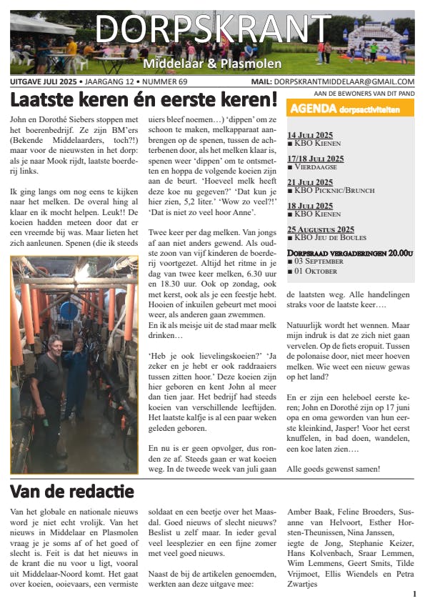 Dorpskrant 69 Middelaar en Plasmolen