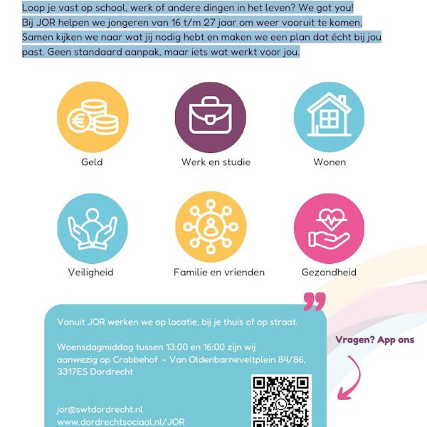 Open inloop jongeren uit Dordrecht woensdagmiddag in Crabbehof