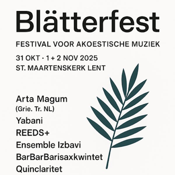 Nieuw Festival akoestische muziek in Lent van 31 oktober t/m 2 november