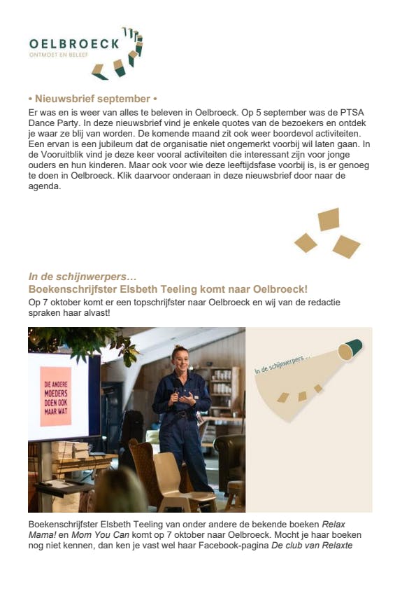 Nieuwsbrief Oelbroeck september 2025