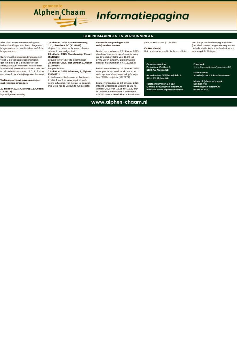 Informatiebulletin week 44 2025