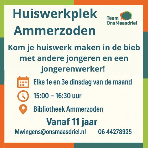 Huiswerkplek in de bieb