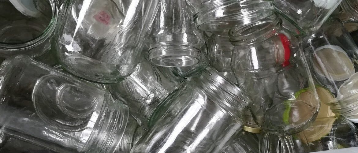 Glazen potten voor Lichtwandeling Aardenburg.