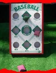 Doe mee met bean bag baseball!