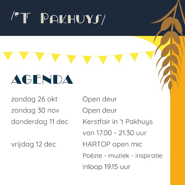 Open deur in 't Pakhuys