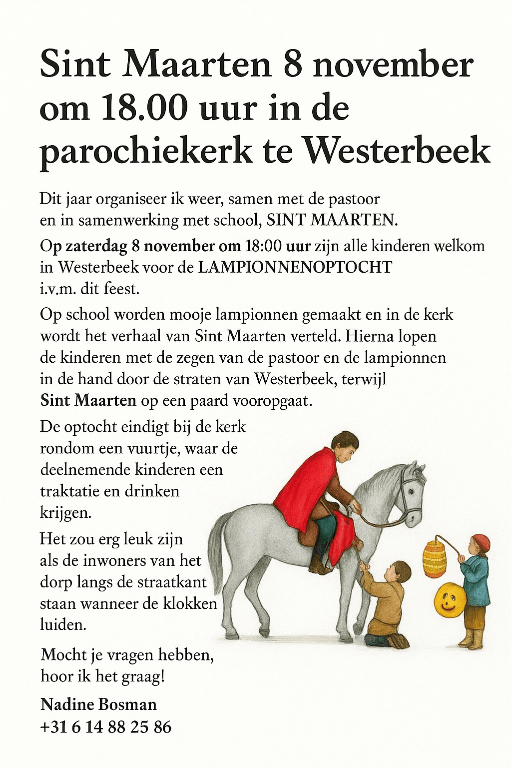 Sint Maarten kom met lampion en doe mee - 8 november