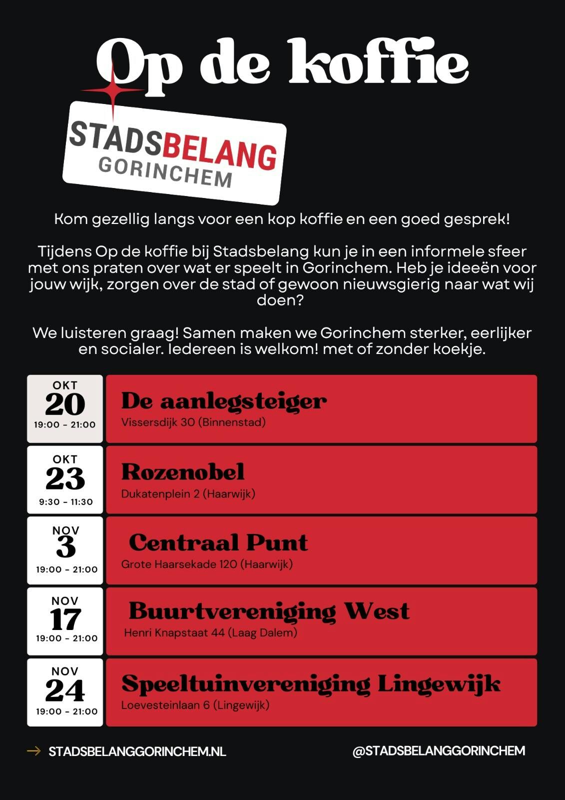 Op de koffie bij Stadsbelang in de Lingewijk 