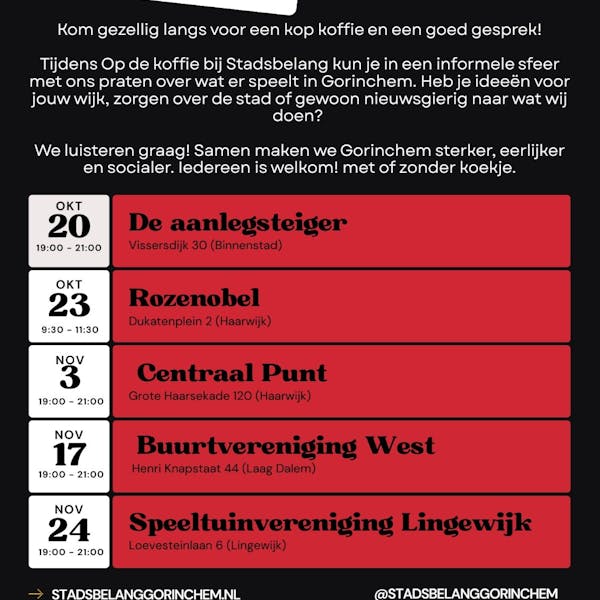Op de koffie bij Stadsbelang in de Lingewijk