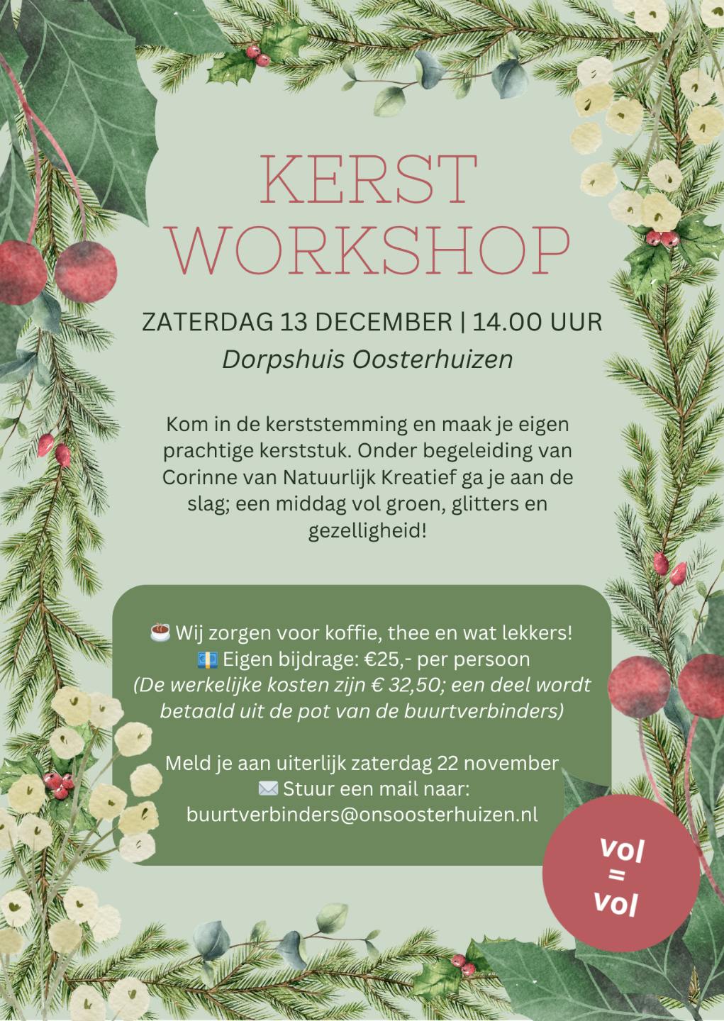 13 december kerstworkshop