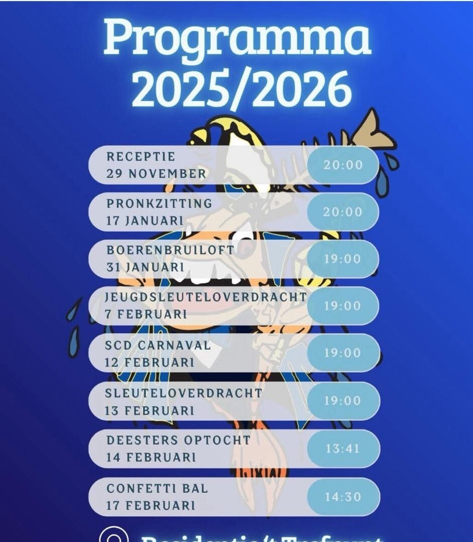 Agenda Carnavals seizoen 2026!
