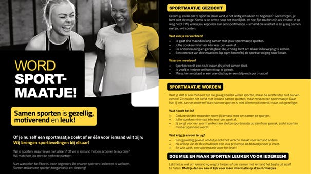 Word sportmaatje of zoek een sportmaatje