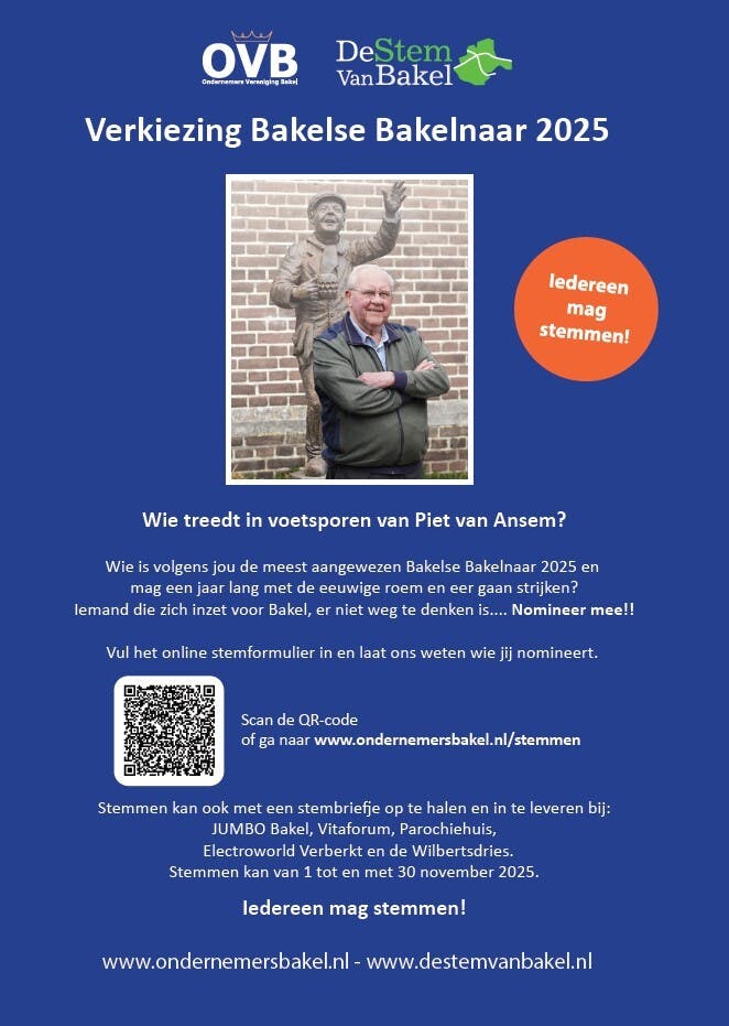 Stem nu voor de Bakelse Bakelnaar 2025