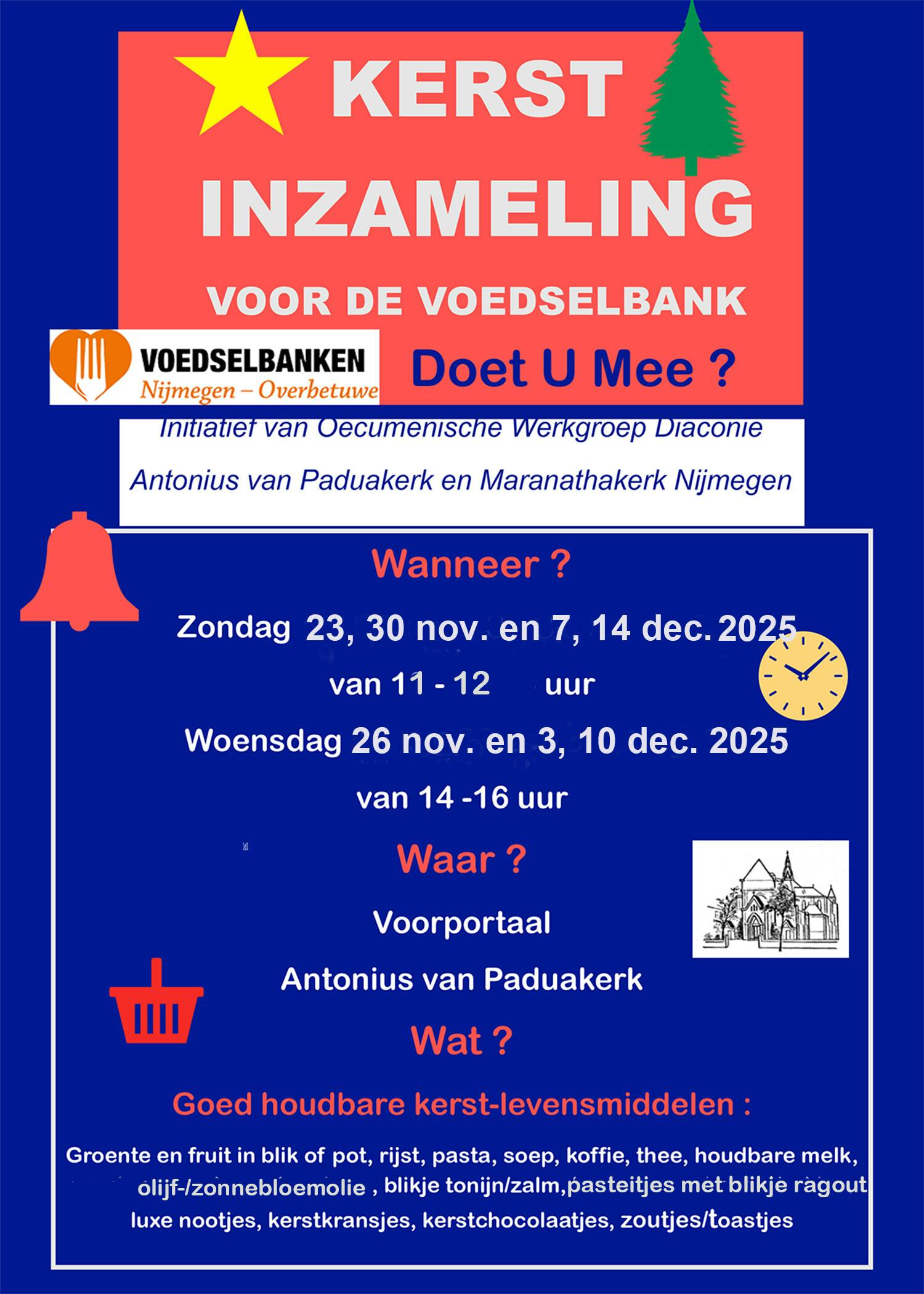 Help de voedselbank met levensmiddelen voor een fijne kerst voor hun klanten