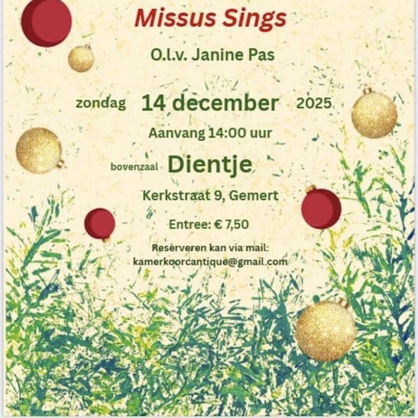 Geniet van Koor Cantique bij Dientje!