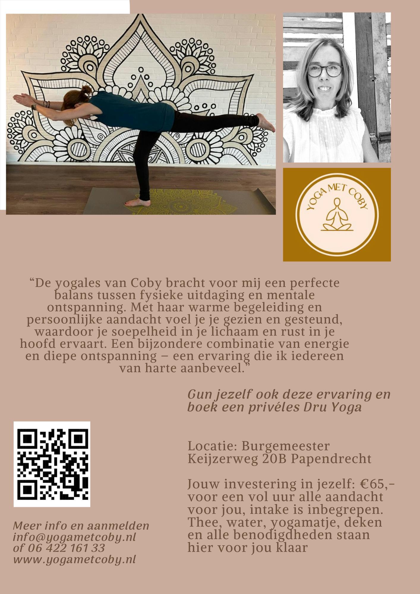 Gun jezelf ontspanning en rust deze periode en maak kans op een gratis privéles Yoga met Coby 
