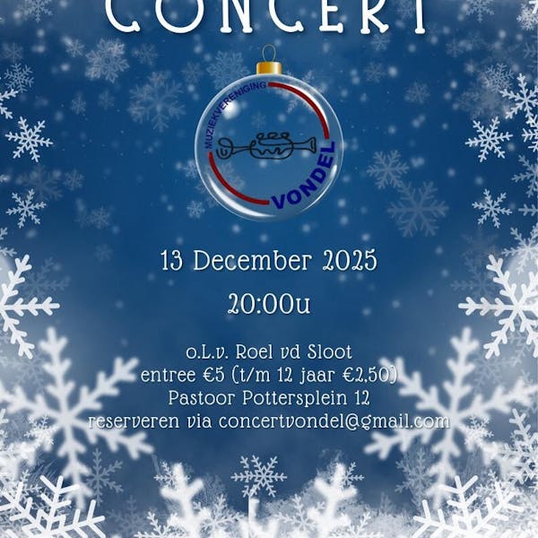 Winterconcert zaterdagavond 13 december 2025