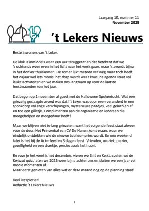 't Lekers Nieuws - november 2025