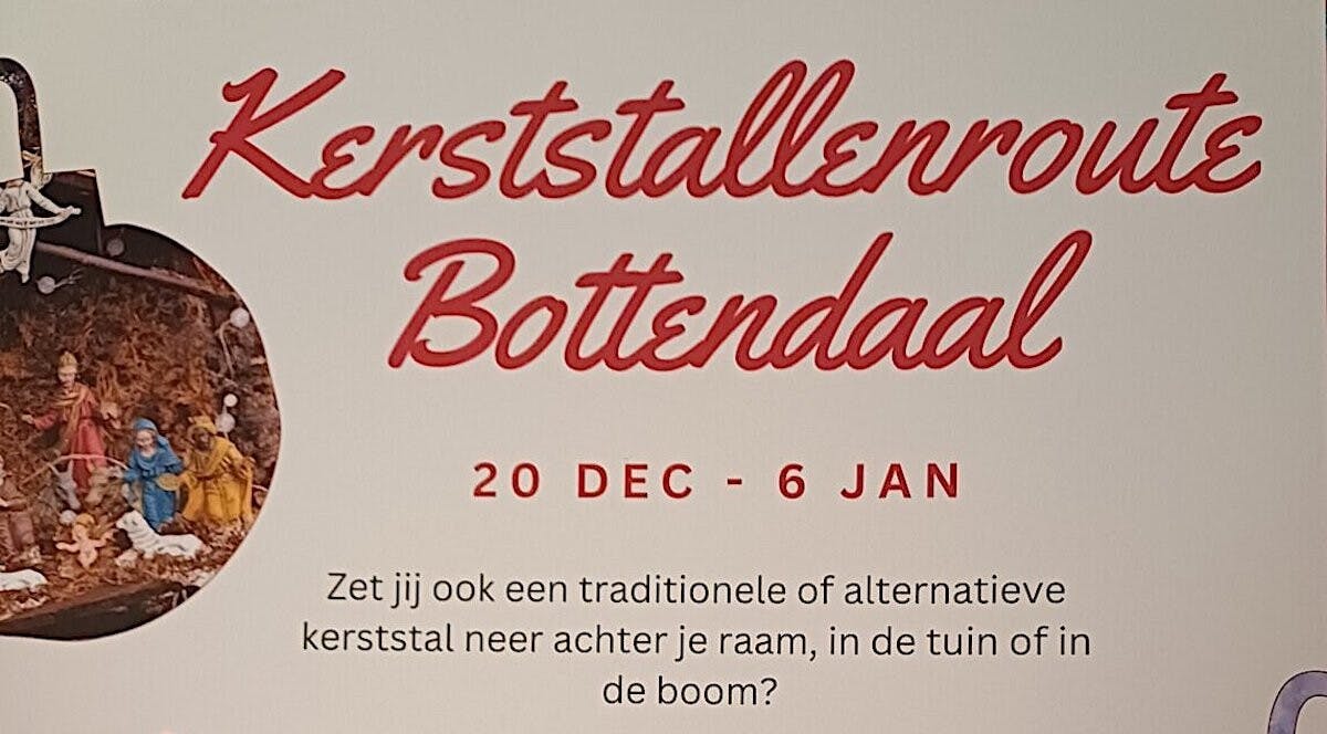 Kerststallenwandelroute Bottendaal: láátste kans om nog mee te doen