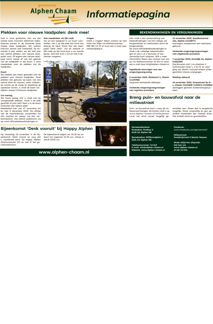 Informatiebulletin week 47 2025