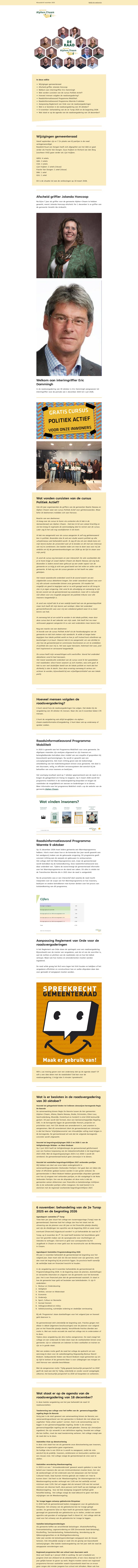 Nieuwsbrief gemeenteraad