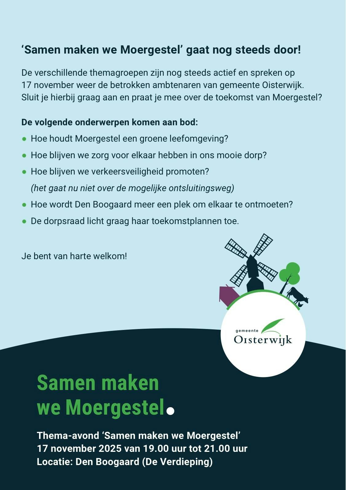 “Samen maken we Moergestel” gaat nog steeds door!