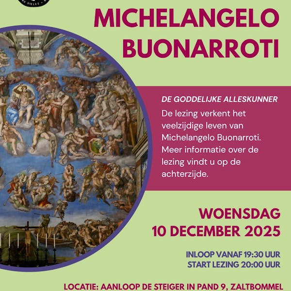 gratis lezing over Michelangelo Buonarroti