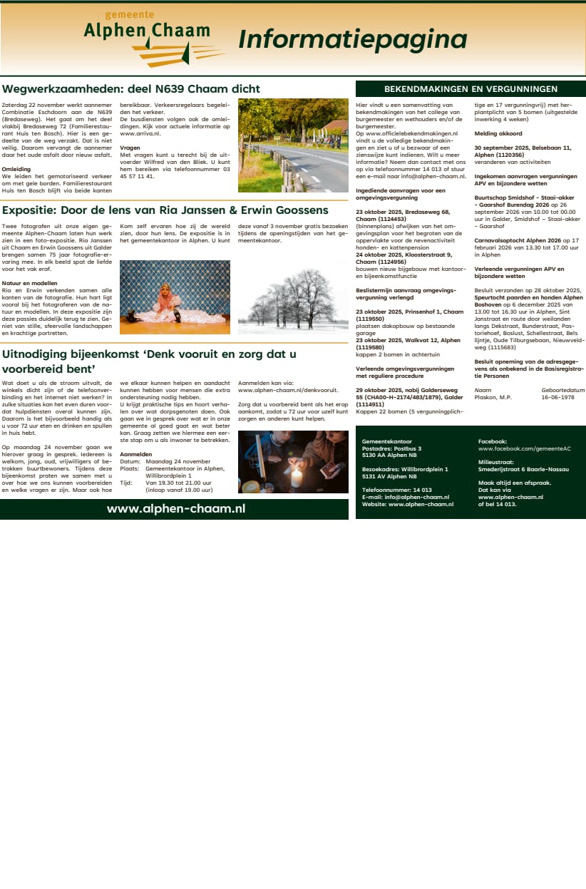 Informatiebulletin week 45 2025