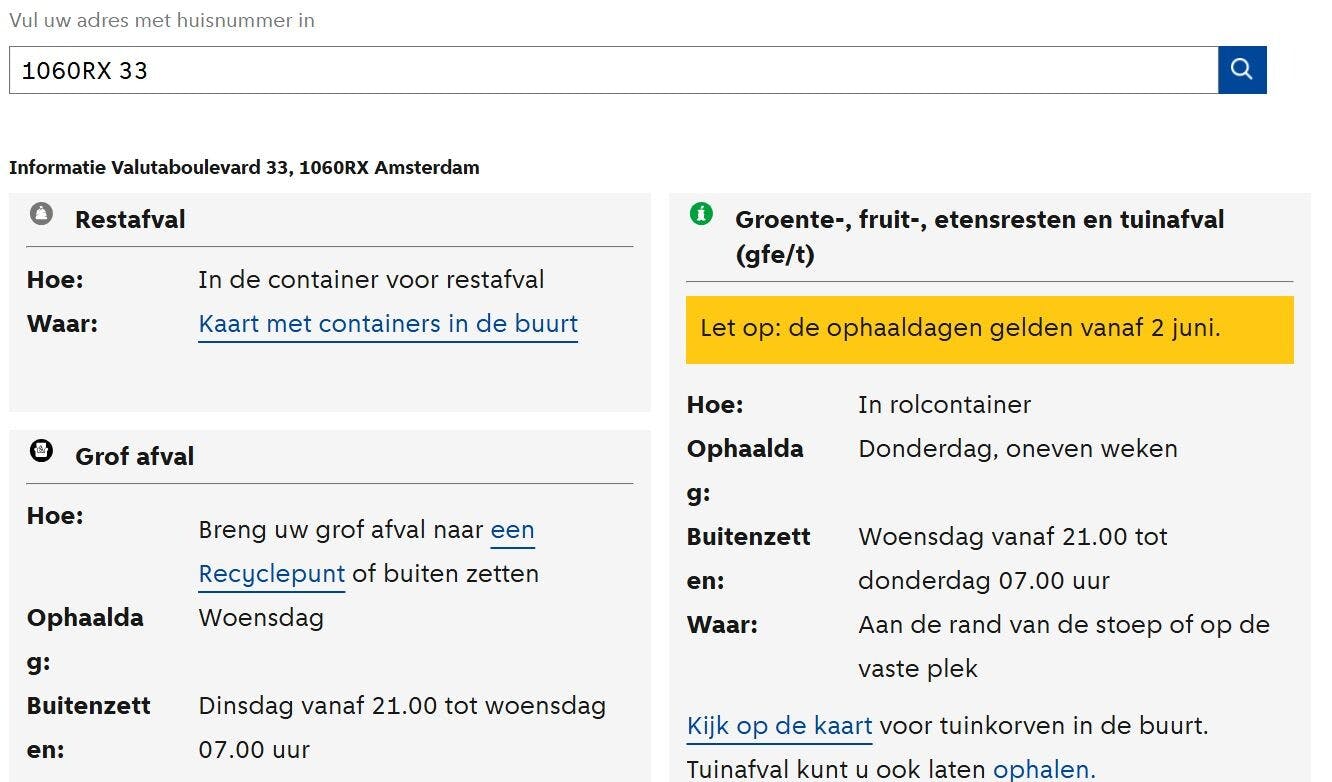 Plaats de GFT-container op tijd