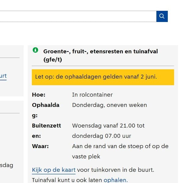 Plaats de GFT-container op tijd