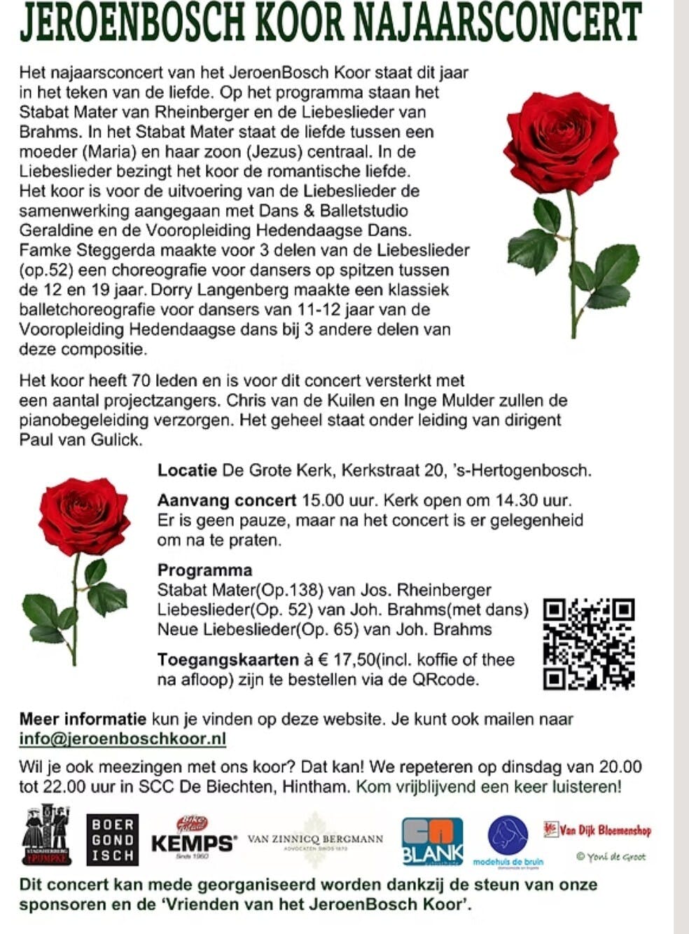 Concert JeroenBosch koor UITVERKOCHT!