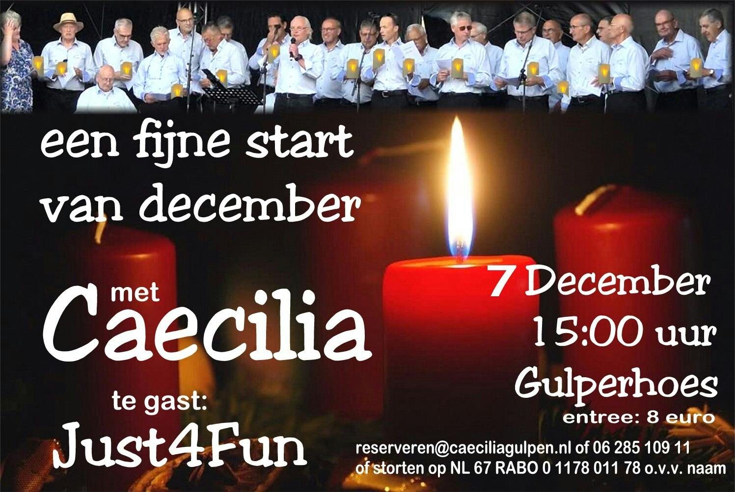 Mannenkoor Caecilia Gulpen luidt feestelijk December in.