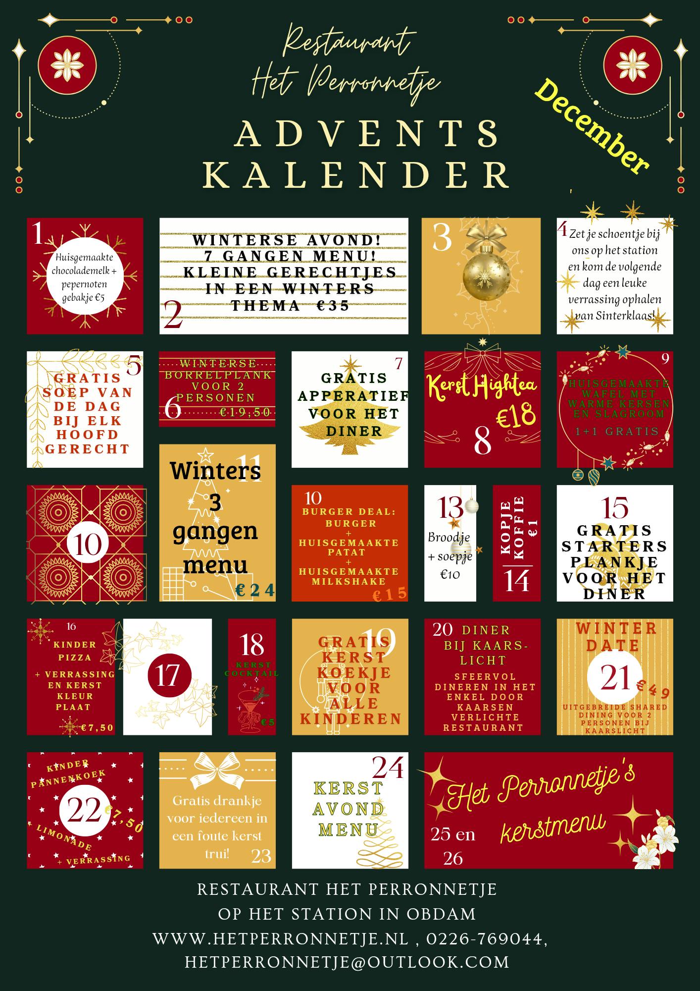 Geniet van onze culinaire adventskalender!