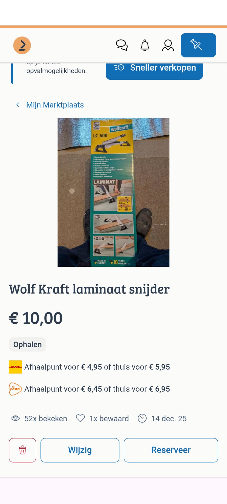 Wolf kracht laminaat snijder voor €10.