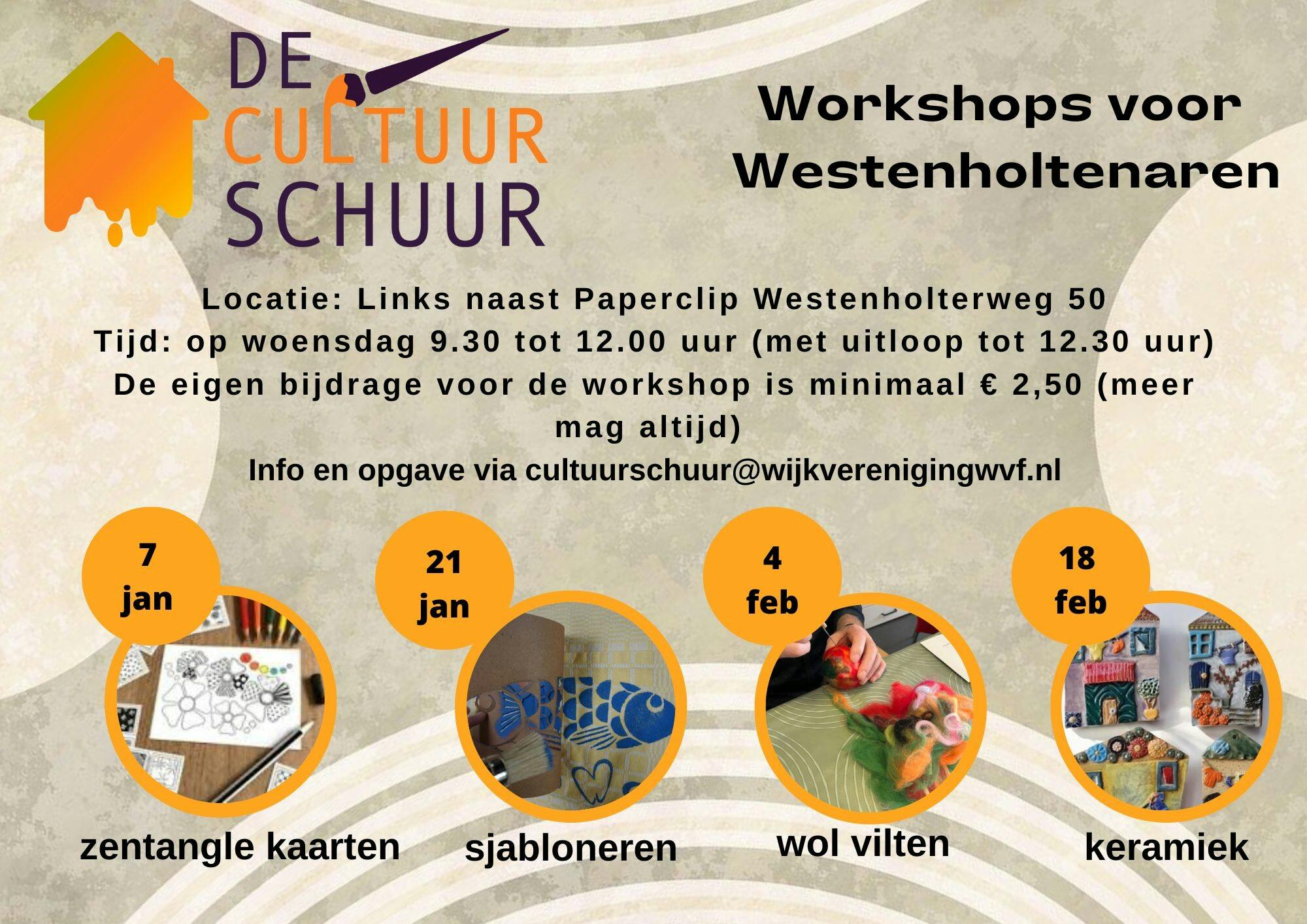 Start met nieuwe workshops van de Cultuurschuur